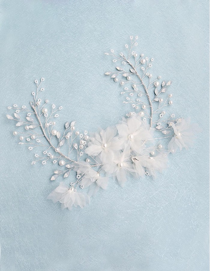 Accessorio capelli - fascia flessibile fiori in tulle